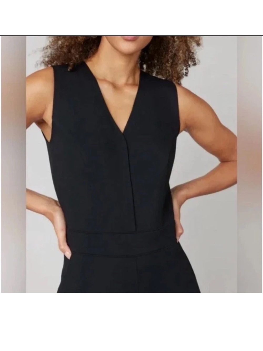 Spanx The Perfect Sleeveless Jumpsuit Womens Size Small Black Flare Leg S - Picture 2 of 6